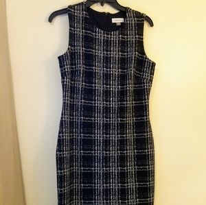 Calvin Klein Plaid Knit Tweed Dress